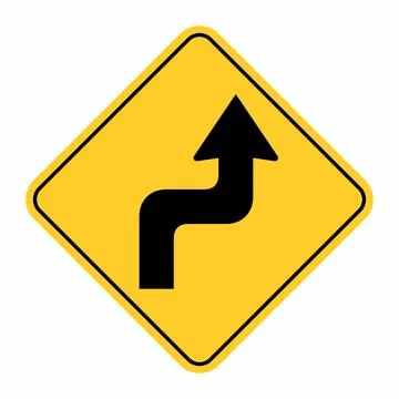 Reverse turn right traffic sign Stock Illustration