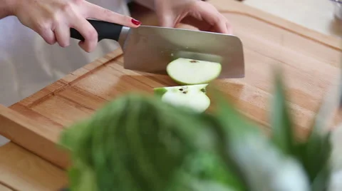 Reverse video of cutting apple Stock Footage 59541893