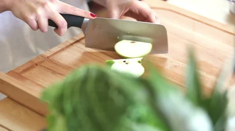 Reverse video of cutting apple Stock Footage 59541897