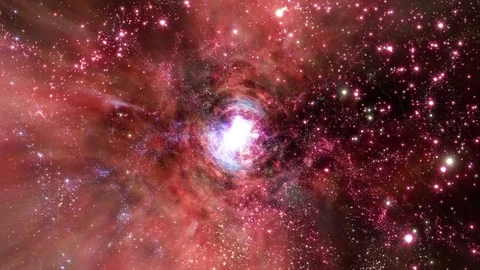 Reverse View Traveling Through Star Fields in Space Stock Footage 93041736