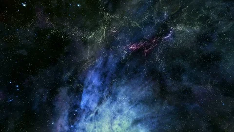 Reverse View Traveling Through Star Fields in Space Stock Footage 105354737