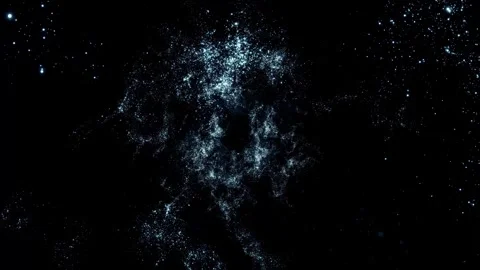 Reverse view traveling through star fields in space (loop) Stock Footage 246172651
