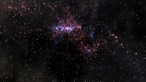 Reverse view traveling through star fields in space Stock Footage 310205877