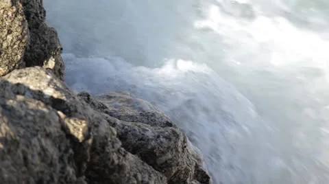 Reverse Waves Slow Motion Cape Town Beach Stock Footage 24833549