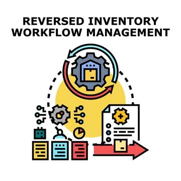 Reversed inventory workflow management process vector concept Stock Illustration