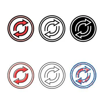 Reversible product label caution multistyle color icon vector Stock Illustration
