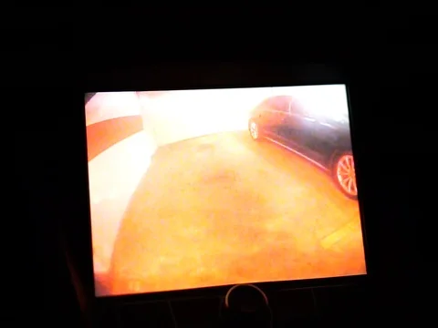 Reversing camera displays a rear view Stock Footage 91277408