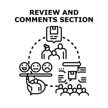 Review and comments section concept for feedback Stock Illustration