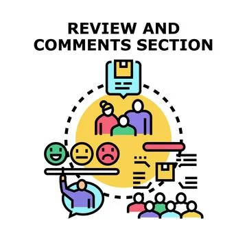 Review and comments section concept for feedback Stock Illustration