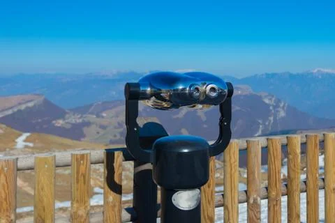 Review binoculars Stock Photos