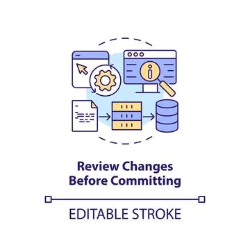 Review changes before committing concept icon イラスト素材