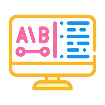 Review on computer screen color icon vector illustration Stock Illustration
