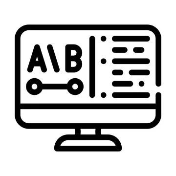 Review on computer screen line icon vector illustration Illustrazione stock