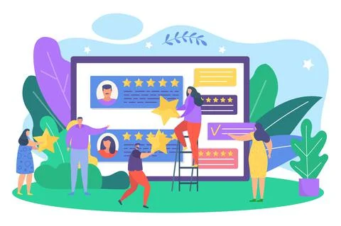 Review by customer feedback concept, vector illustration. Application service イラスト素材