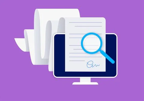 Review document online Illustrazione stock