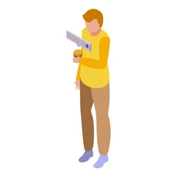 Review drink icon isometric vector. Food critic Illustrazione stock