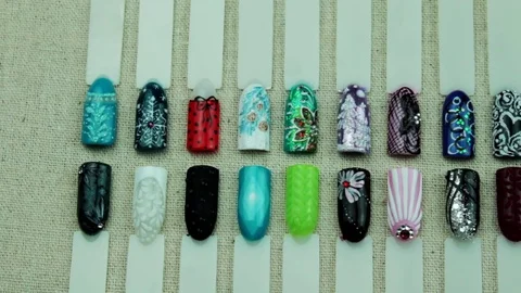 Review of examples of manicure Stock Footage 76292473