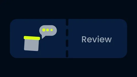 Review Feature Button with Yellow Speech Bubble Icon Stock Footage 334471399