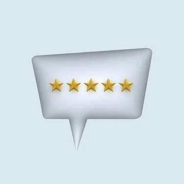 Review five stars 3D Bubble for Communication concept and Web UI Stock Illustration