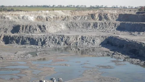 Review of a granite pit Stock Footage 130668021