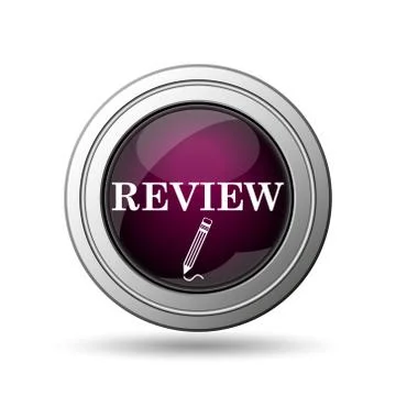  review icon. internet button on white background.. Stock Illustration