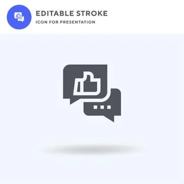 Review icon vector, filled flat sign, solid pictogram isolated on white, logo Illustrazione stock