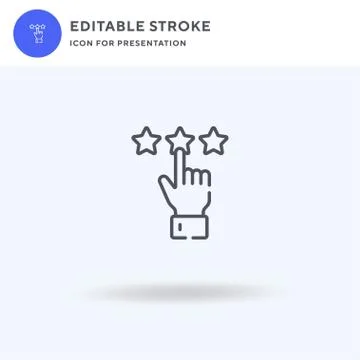 Review icon vector, filled flat sign, solid pictogram isolated on white, logo Illustrazione stock
