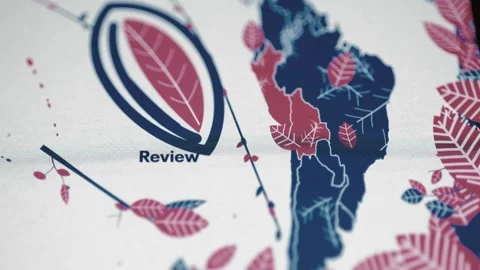 Review leaf stands beside patterned South America Stock Footage 348648688