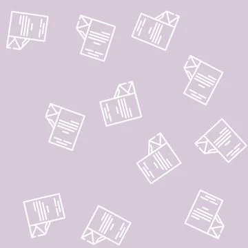 Review letter mail line vector seamless pattern Illustrazione stock