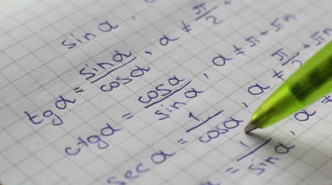 Review Of Mathematics Formulas  Stock Footage 57272839