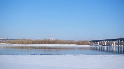 Review of modern cable-stayed bridge over the river Video stock 72954844