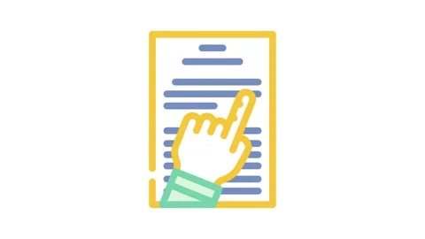 Review paper document color icon animation Stock Footage 327271211