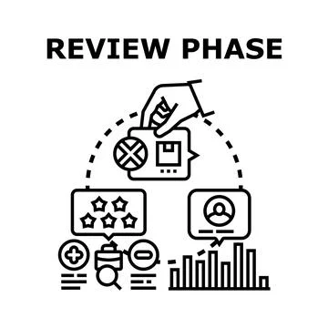 Review phase analyzing user feedback and rating data Stock Illustration