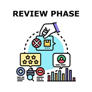 Review phase analyzing user feedback and rating data Stock Illustration