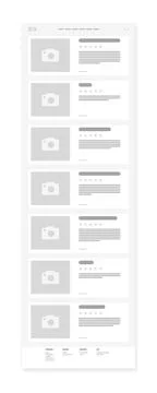 Review Site Wireframe, Webpage prototype Vector Illustration. Stock Illustration