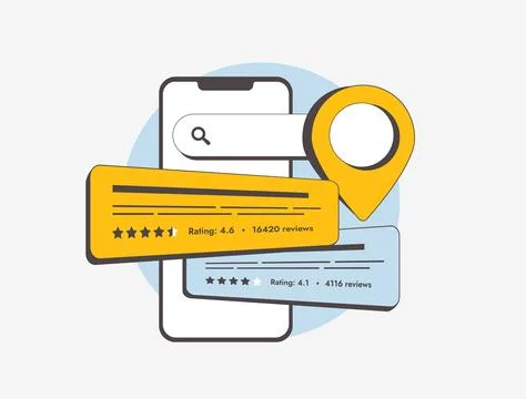 Review snippet structured data enhances local business visibility with review 스톡 일러스트