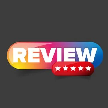 Review Star button Stock Illustration