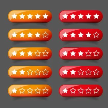 Review Star button vector Stock Illustration