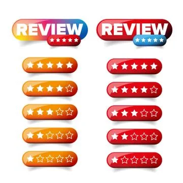 Review Star button vector Stock Illustration