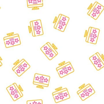 Review stars on computer screen vector seamless pattern 스톡 일러스트