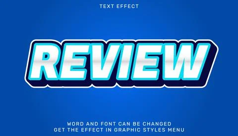Review text effect template in 3d design Stock Illustration