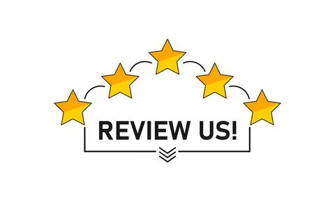 Review us. User rating concept. Review and rate us stars. Business concept Stock Illustration