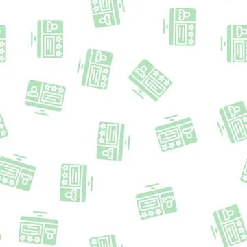 Review video call glyph vector seamless pattern Stock Illustration