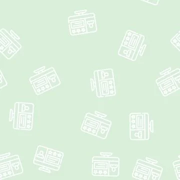 Review video call line vector seamless pattern Stock Illustration