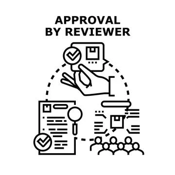Reviewer approval process evaluating report document 스톡 일러스트