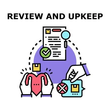 Reviewing and maintaining system security and data upkeep Stock Illustration