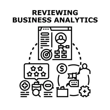 Reviewing business analytics data strategy organization イラスト素材