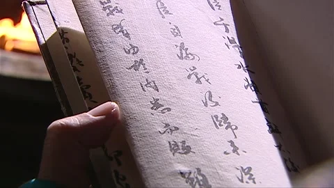 Reviewing the content of the document in hand Video stock 276516909