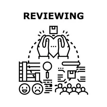 Reviewing customer feedback and evaluating user experience Stock Illustration