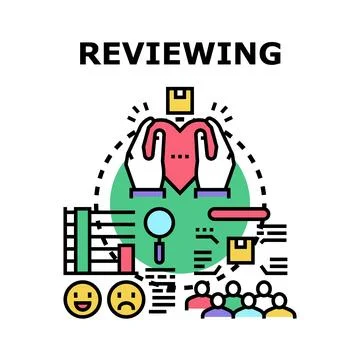 Reviewing customer feedback and evaluating user experience Stock Illustration